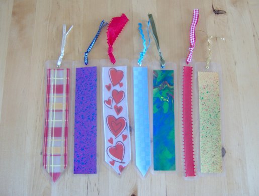 Things to make and do - Home decorated paper and Ribbon Bookmarks